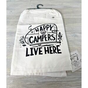 New Primitives By Kathy Camping Dish Towel Happy Campers Live Here